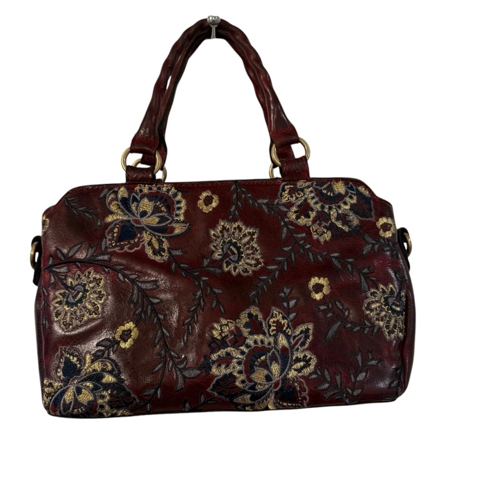 RARE PATRICIA NASH Floral Embroidered Leather Handbag - Picture 3 of 14